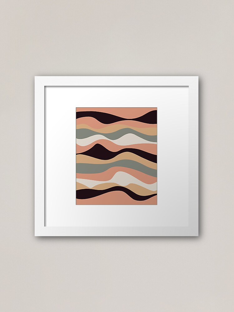 Wavy Stripes Abstract Pattern In Blush Pink Taupe Gray And
