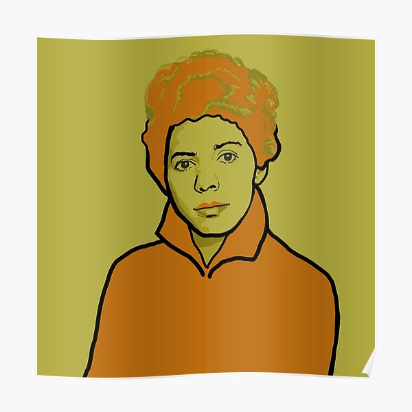 Lorraine Hansberry Green Orange Portrait Poster