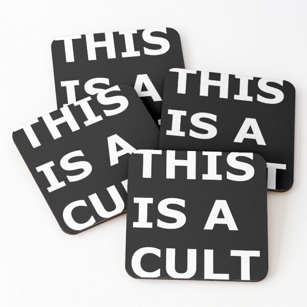 "THIS IS A CULT" Inspirational Text Coasters (Set of 4)