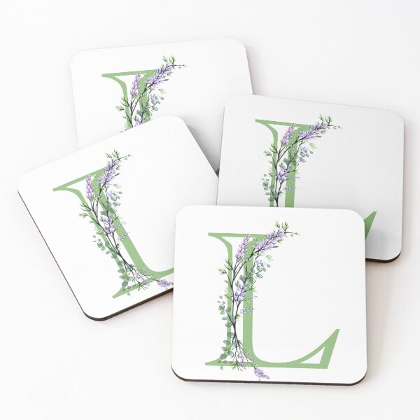 Item preview,  The letter “L” | romantic Eucalyptus and Lavender floral illustration | floral Monograms designed and sold by hollycooper.