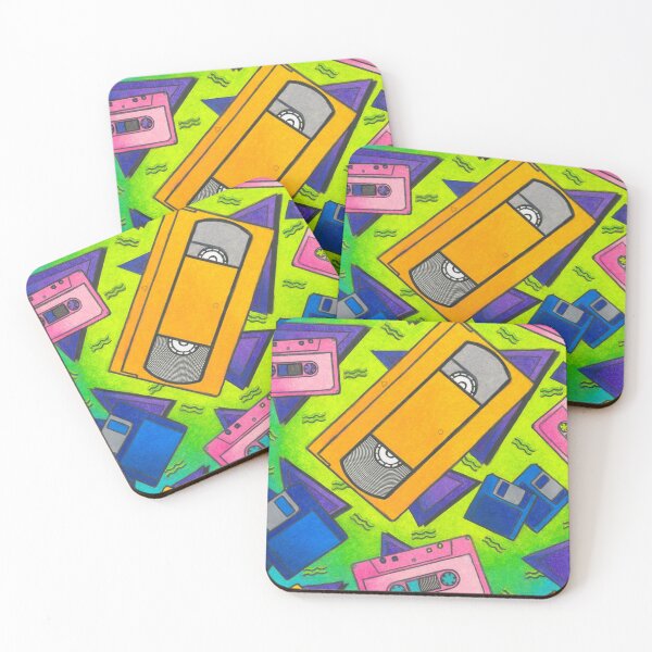 Item preview, Retro Technology Nickelodeon Orange Tapes Cassette Tapes Floppy Disks 90s designed and sold by AbbysRadArt.
