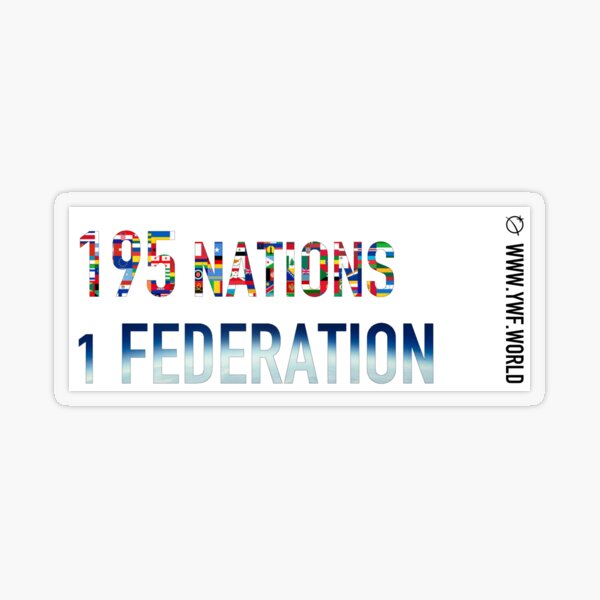 195 Nations, 1 Federation Transparent Sticker