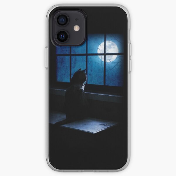 Black Cat Moon iPhone Soft Case