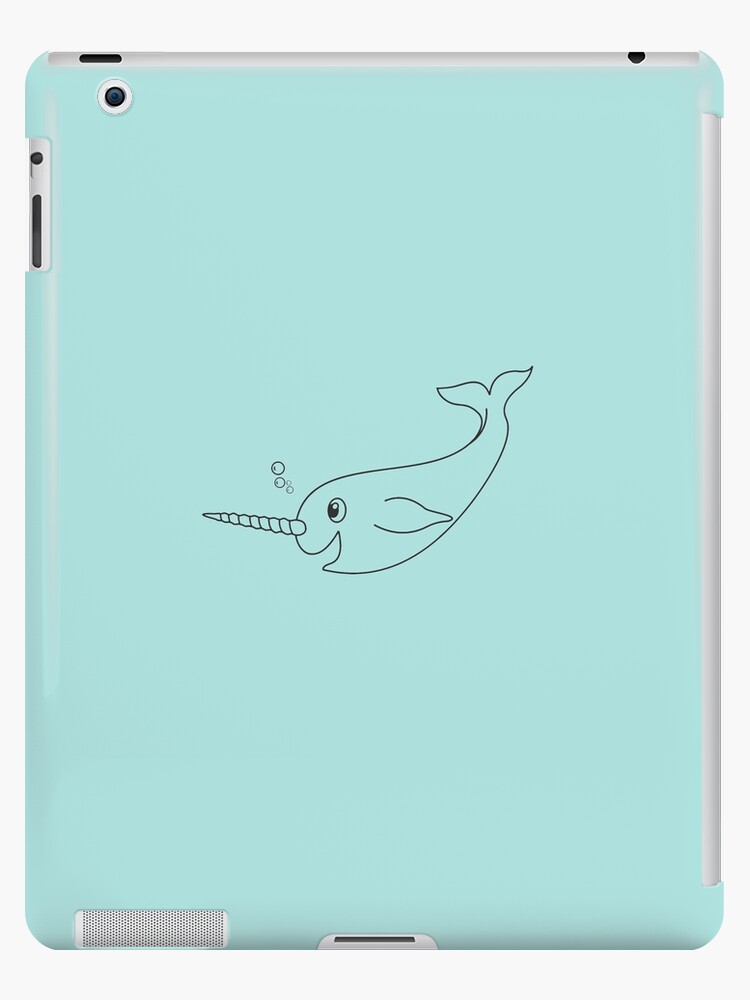 Narwhal Cartoon Outline Artwork / DIY Fabric Marker Coloring Project  Sticker for Sale by FuzzyHoney