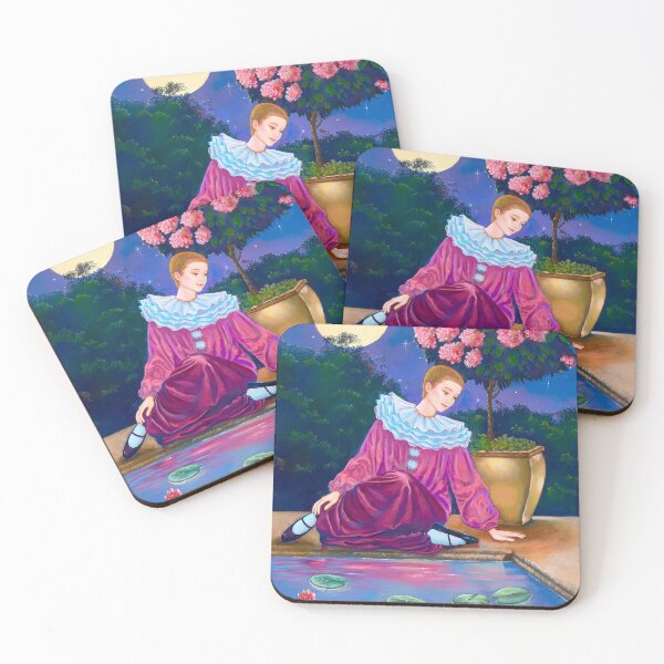 Item preview, PIERROT AT WATER LILY POND designed and sold by Judy Mastrangelo.