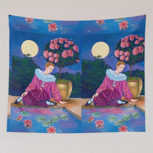 Item preview, PIERROT AT WATER LILY POND designed and sold by Judy Mastrangelo.