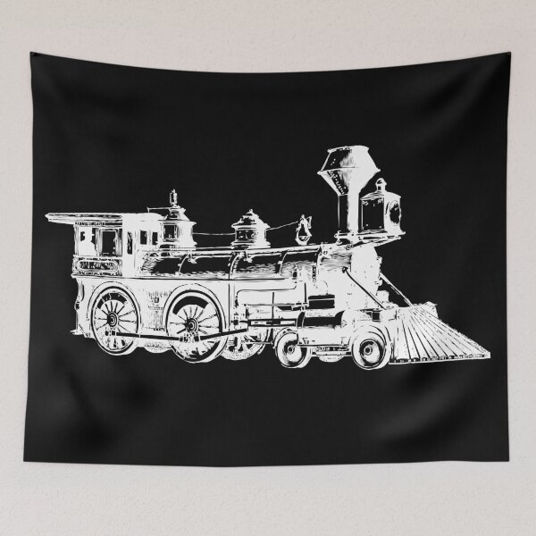 Item preview, Locomotive Tank Engine Train LineArt White designed and sold by onicon.