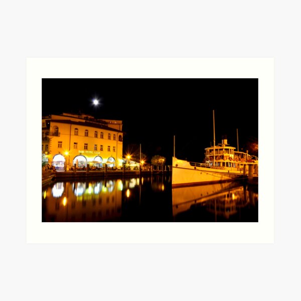 Night time in Riva del Garda Art Print