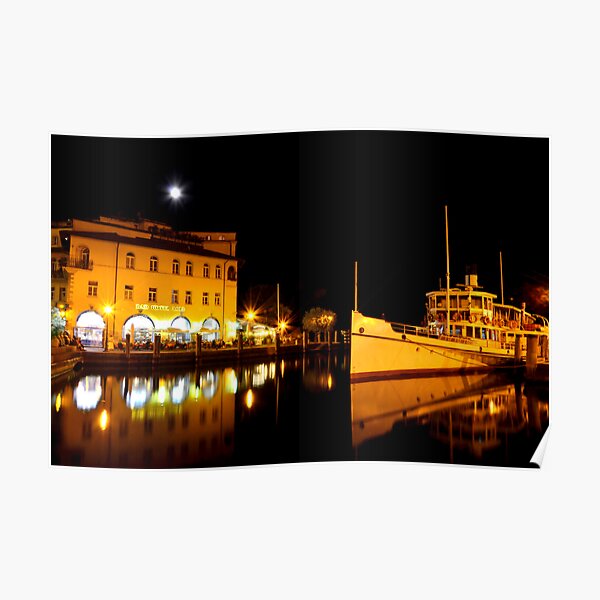 Night time in Riva del Garda Poster