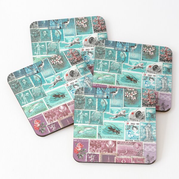 Item preview, Purple Storm Landscape, Postage Stamp Collage designed and sold by tanglecrafts.