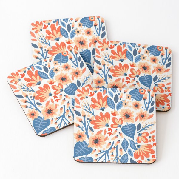 Item preview, Mixed Florals - Peach & Blue Palette designed and sold by Cat Coquillette.