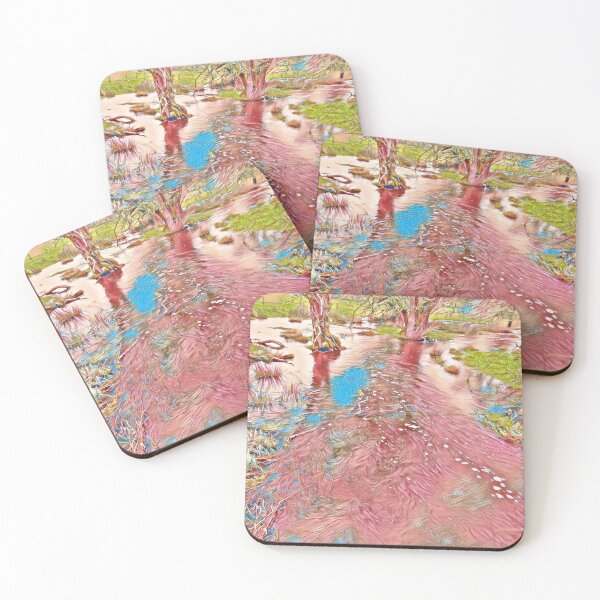 Item preview, Fantasy Adventure pink water Outdoor wild brook cottage core anime designed and sold by rhodabear.