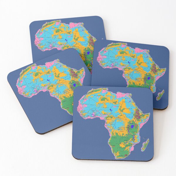Item preview, map of Africa with relief topographic map of Africa with Country Borders and country names designed and sold by mashmosh.