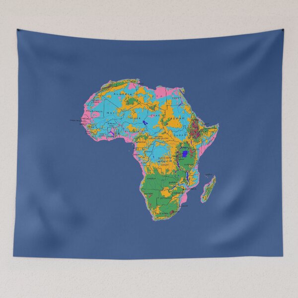 Item preview, map of Africa with relief topographic map of Africa with Country Borders and country names designed and sold by mashmosh.