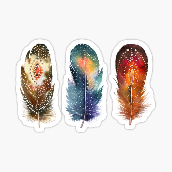 Image: Watercolor, colorful feathers Sticker