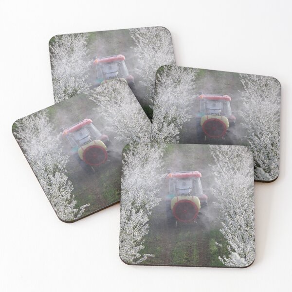Item preview, tractor sprays insecticide in cherry orchard in spring   designed and sold by goceris.