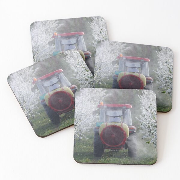 Item preview, tractor sprays insecticide in cherry orchard in spring  agriculture designed and sold by goceris.