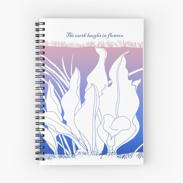 Item preview, Lilies in blue and coral with quote designed and sold by WatersEdgeGal.