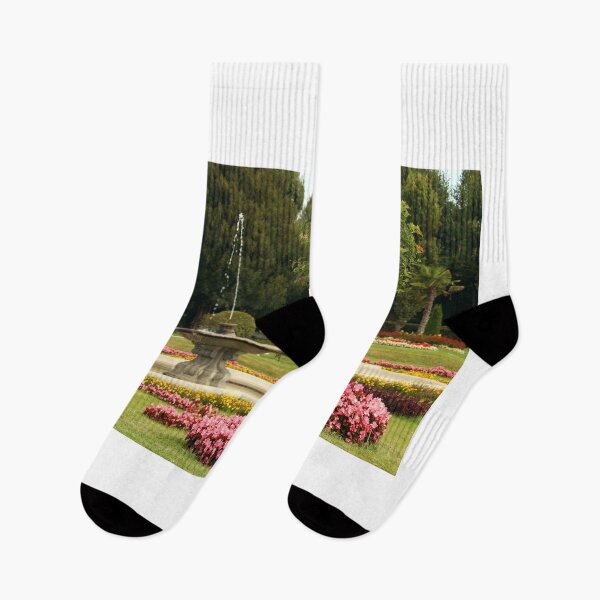 Item preview, beautiful garden with flowers trees and fountain spring season designed and sold by goceris.