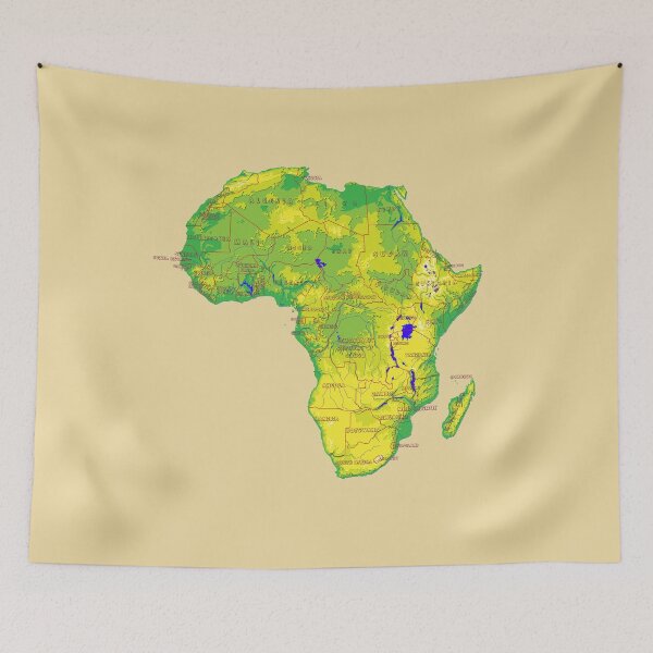 Item preview, map of Africa with relief topographic map of Africa with Major Lakes & Rivers Country Borders and Country names designed and sold by mashmosh.