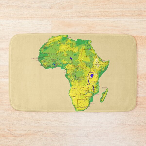 Item preview, map of Africa with relief topographic map of Africa with Major Lakes & Rivers Country Borders and Country names designed and sold by mashmosh.