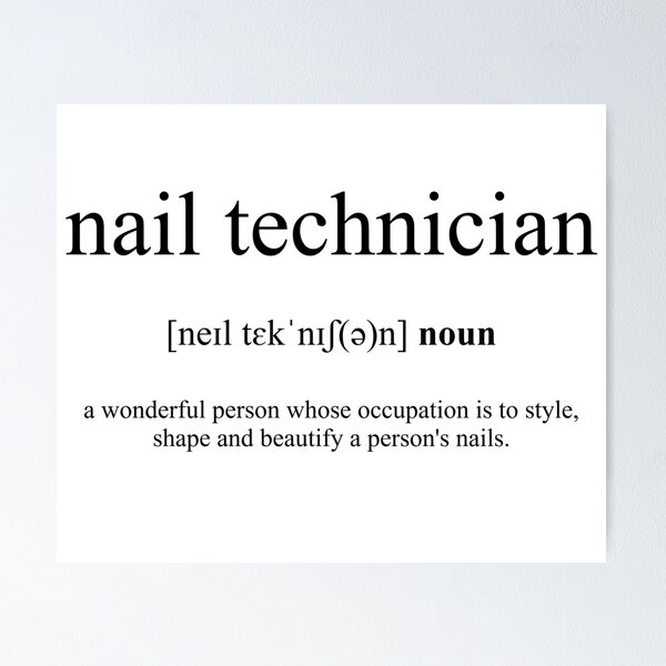Artikel-Vorschau von Nail Technician (Nageltechnikerin) Definition | Dictionary Collection, designt und verkauft von Designschmiede.
