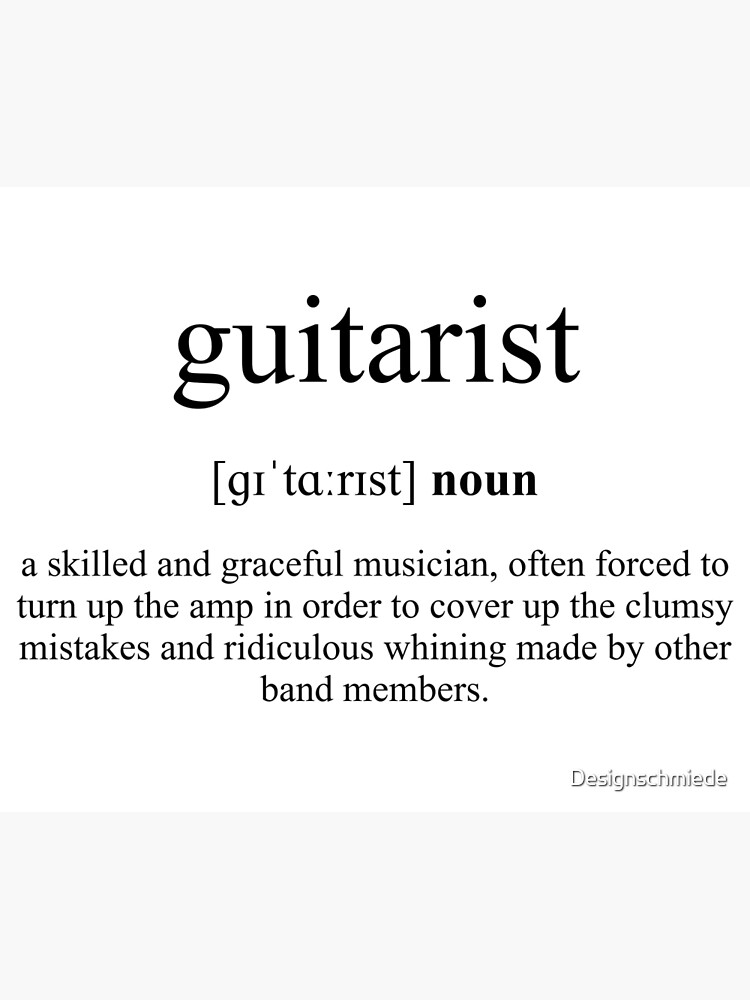 "Guitarist Definition Dictionary Collection" Poster for Sale by