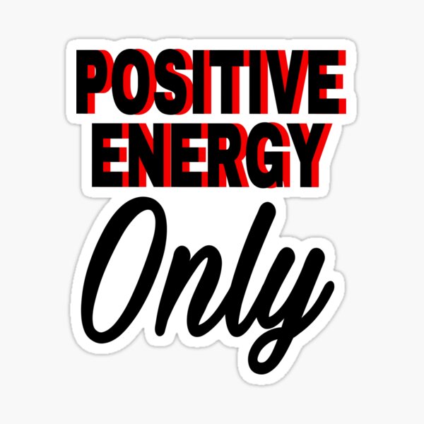 Positive Energy Lettering Pink Sticker