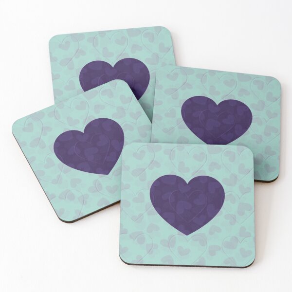 Item preview, Mint And Purple Hearts designed and sold by Zena Rowland.