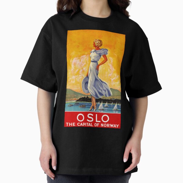 Item preview, Oslo the capital of Norway vintage travel poster designed and sold by stickart-marek.
