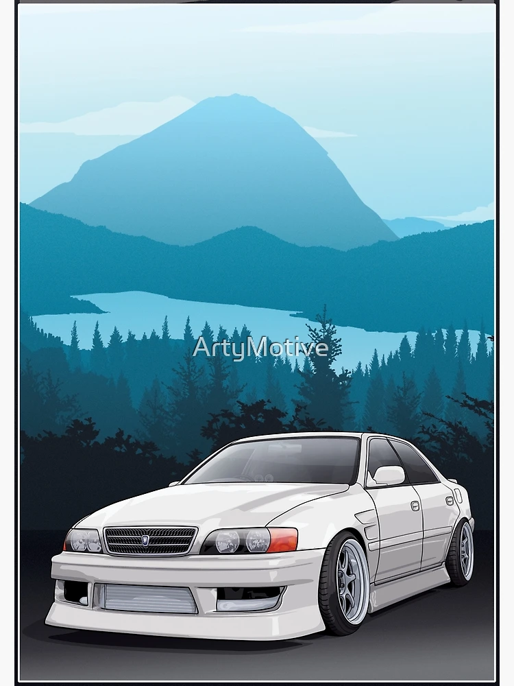 Chaser JZX100 with mountains background