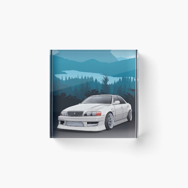 Item preview, Chaser JZX100 with mountains background designed and sold by ArtyMotive.