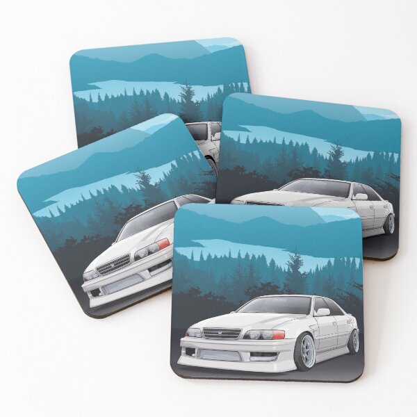 Item preview, Chaser JZX100 with mountains background designed and sold by ArtyMotive.