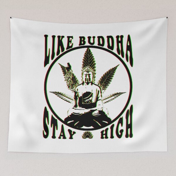 Item preview, Like Buddha chilling and high his cannabis design designed and sold by LuminOrb.
