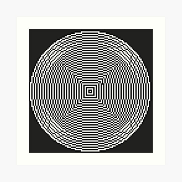 Big pixel circle chart, Psychedelic art. Art movement Art Print