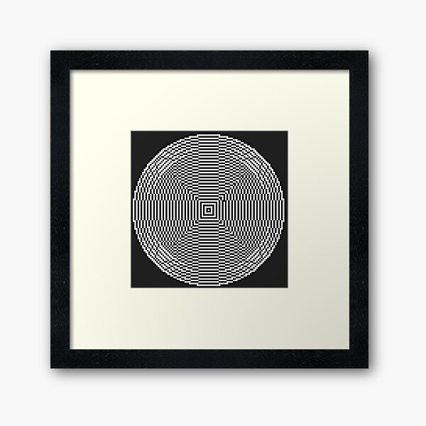 Big pixel circle chart, Psychedelic art. Art movement Framed Art Print