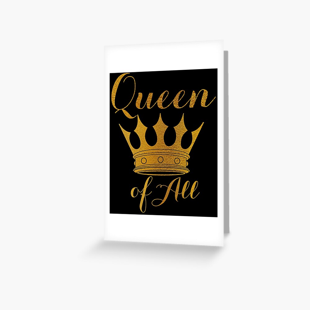 Queen of All Mothers Day Gold Crowns on Black" Greeting Card by podartist |  Redbubble