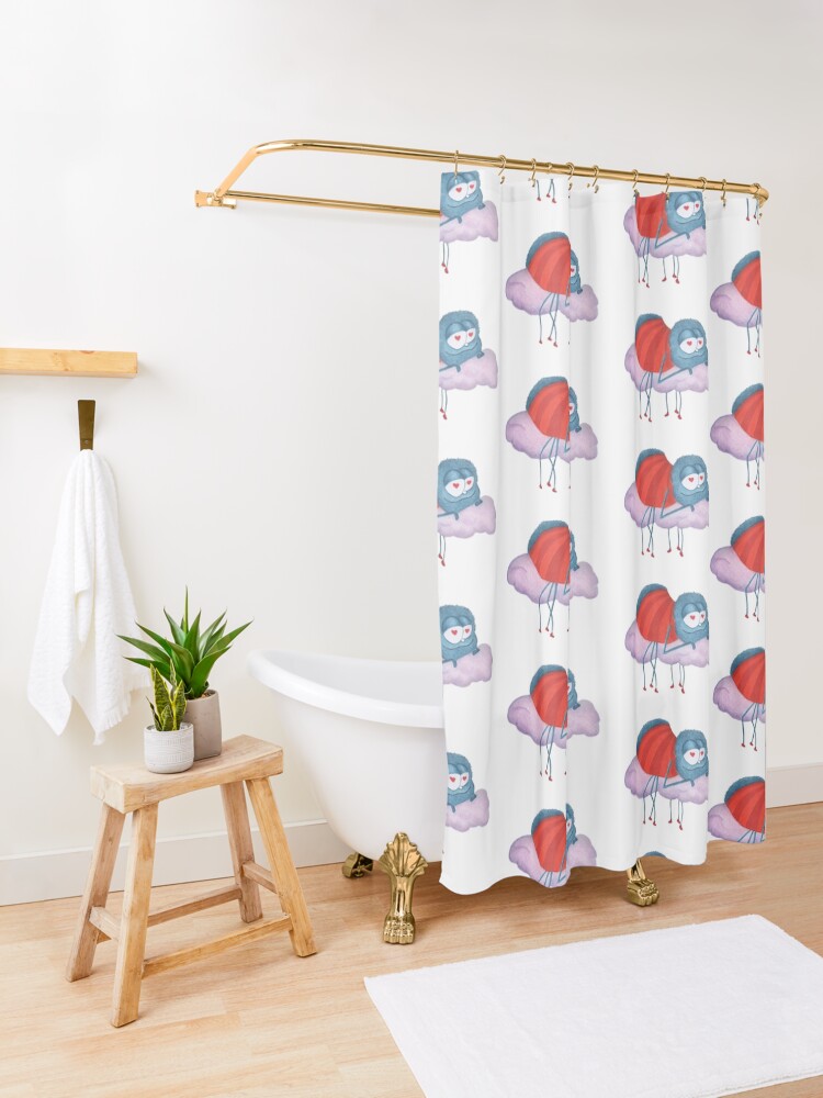 Alternate view of Even spiders can be in love Shower Curtain