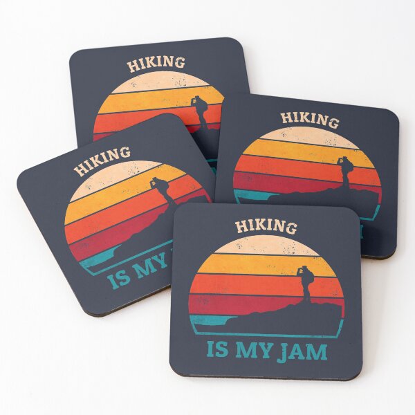 Item preview, Hiking Is My Jam Retro Sunset Cool Walking Trekking Quote Nature designed and sold by Sid3walkArt2.