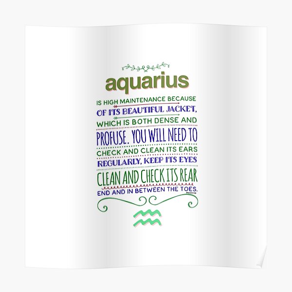 Aquarius Personality Traits And Characteristics Poster By Weavernap