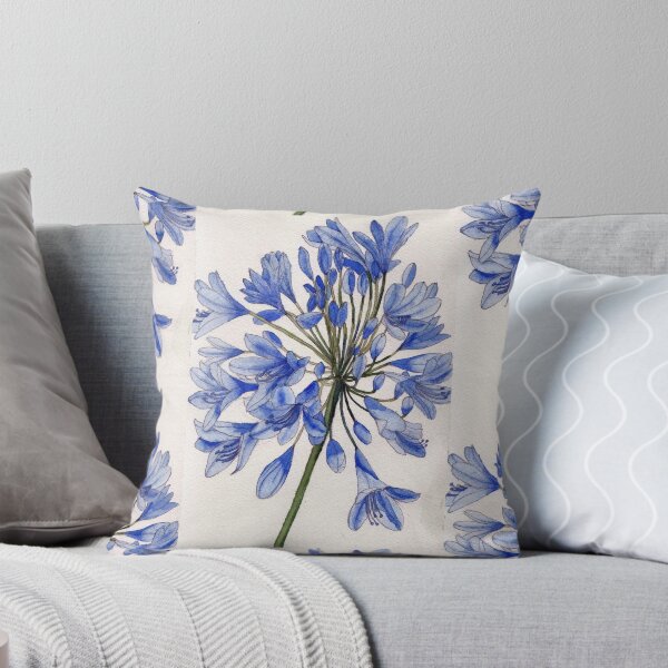 Item preview, Agapanthus flower watercolour painting designed and sold by esvb.