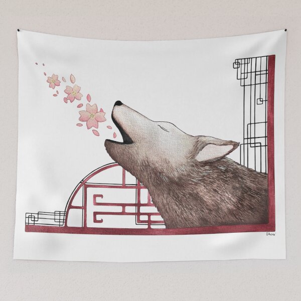 Item preview, The song of the wolf with cherry blossoms designed and sold by studinano.