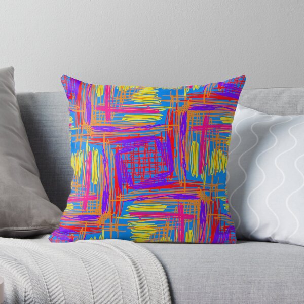 Scribbles markers Throw Pillow