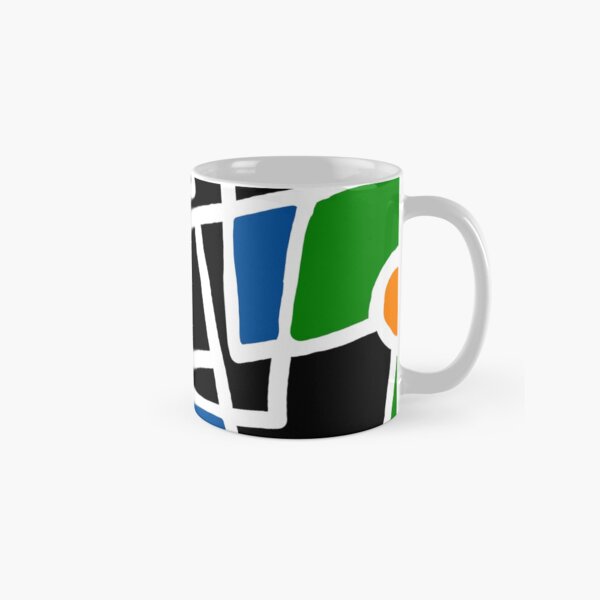 Black, green and blue shapes and orange dots. Classic Mug