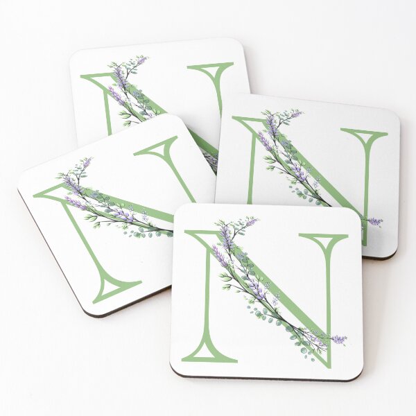 Item preview,  The letter “N” | romantic Eucalyptus and Lavender floral illustration | floral Monograms designed and sold by hollycooper.