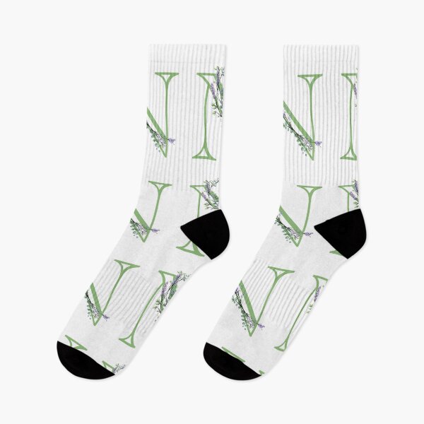 Item preview,  The letter “N” | romantic Eucalyptus and Lavender floral illustration | floral Monograms designed and sold by hollycooper.