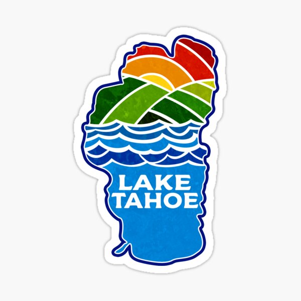 Lake Tahoe California Nevada Skiing Mountains Ski Boating Hiking Sticker