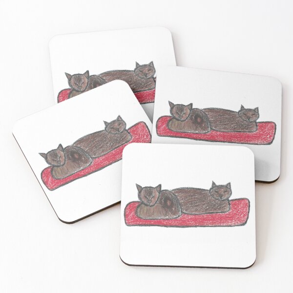 Item preview, Cats sleeping on a red cushion designed and sold by Elizabeth Lough.