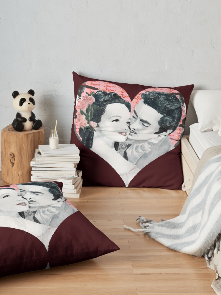Alternate view of Zorro Valentines. Floor Pillow