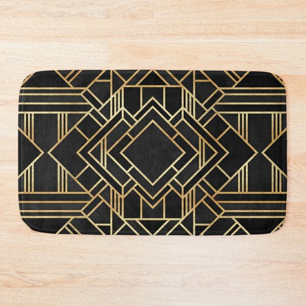 Beauty Black and Gold Geometric Bath Accessories